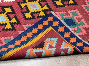 Vintage Rust Persian Kelim Qashqai Runner