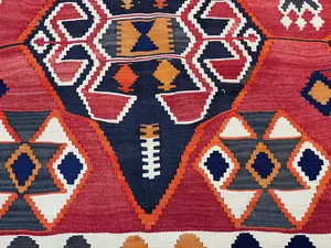 Vintage Rust Persian Kelim Qashqai Runner