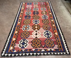 Vintage Red Persian Kelim Qashqai Runner
