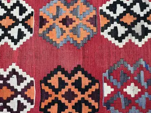 Vintage Red Persian Kelim Qashqai Runner