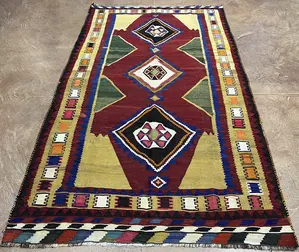 Vintage Red Persian Kelim Qashqai 5' X 7'