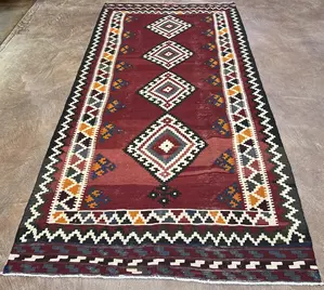 Vintage Red Persian Kelim Qashqai Runner