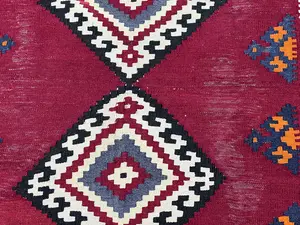 Vintage Red Persian Kelim Qashqai Runner