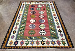 Vintage Rust Persian Kelim Qashqai 5'-6"x8'