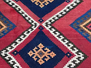 Vintage Red Persian Kelim Qashqai Runner