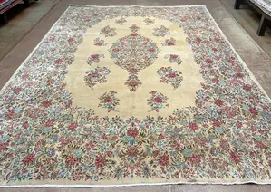 Vintage Beige Persian Kermon 10' X 14'