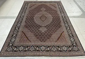 New Black Persian Tabriz Mahi 7' X 10'
