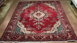 Antique Red Persian Tabriz 10' X 14'