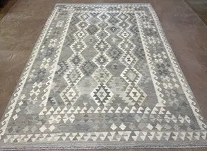 New Grey Afghanistan Kelim 7' X 10'