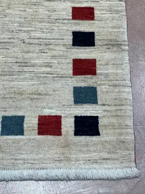 New Ivory Persian Gabbeh Amalehbaft 4' X 6'