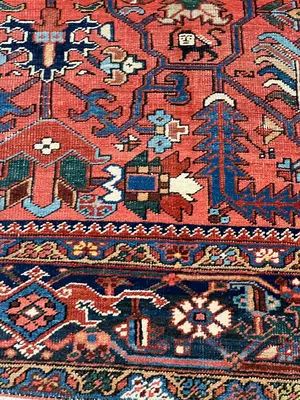 Antique Rose Persian Heriz 9' X 12'