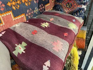 Vintage Purple Afghanistan Kelim Cushion Pillow