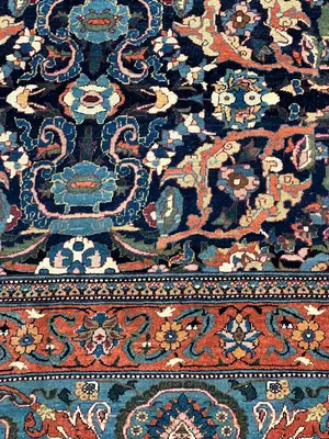 Antique Navy Persian Laristan 10' X 14'