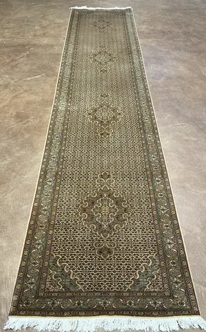 New Brown Persian Tabriz Mahi Runner