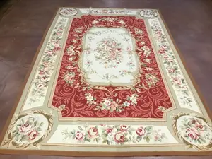 Vintage Red China Sino Aubusson 6' X 9'