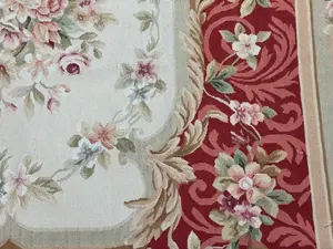 Vintage Red China Sino Aubusson 6' X 9'