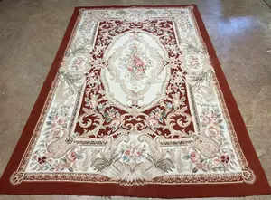 Vintage Red China Sino Aubusson 5'-6"x8'