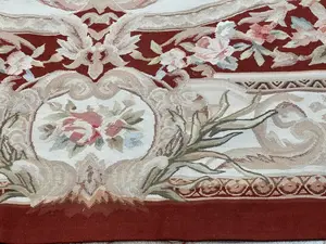 Vintage Red China Sino Aubusson 5'-6"x8'