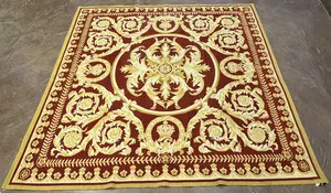 Vintage Red China Sino Aubusson Square