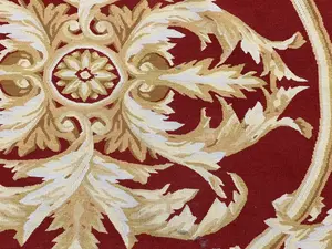 Vintage Red China Sino Aubusson Square