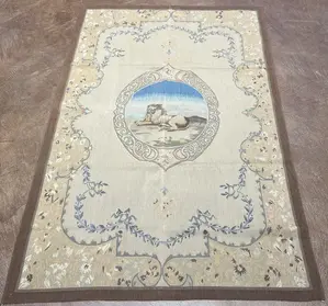 Vintage Beige China Sino Aubusson 4' X 6'