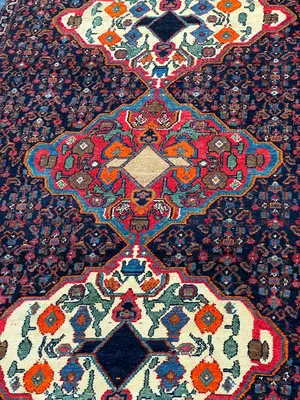 Antique Navy Persian Senneh 4' X 6'