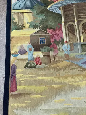 Vintage Multi China Tapestry 3' X 5'