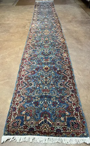 Vintage Blue Persian Kermon Runner
