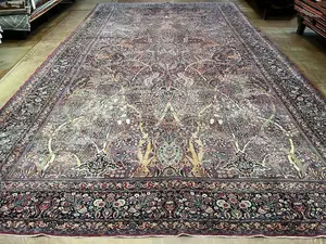 Antique Red Persian Lavar Kermon Oversize