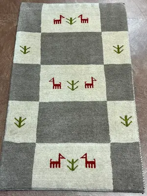 New Grey Persian Gabbeh Amalehbaft 2'-6"x4'