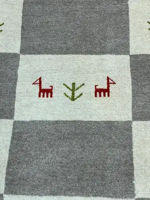 New Grey Persian Gabbeh Amalehbaft 2'-6"x4'
