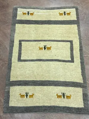 New Ivory Persian Gabbeh Amalehbaft 2'-6"x4'