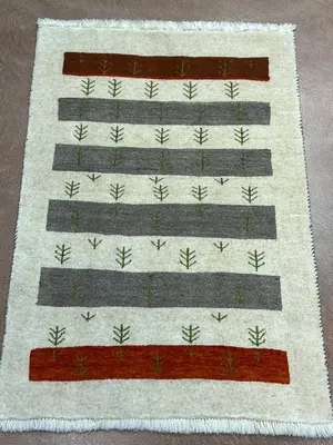 New Ivory Persian Gabbeh 2' X 3'