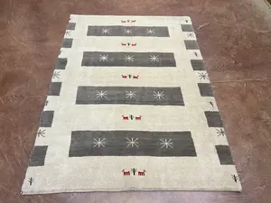 New Ivory Persian Gabbeh 4' X 6'