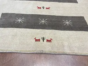 New Ivory Persian Gabbeh 4' X 6'