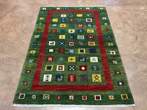 New Green Persian Gabbeh 4' X 6'