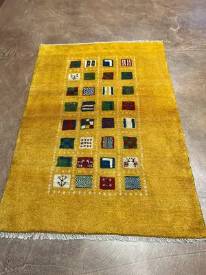 New Gold Persian Gabbeh 4' X 6'