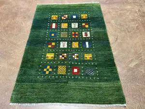 New Green Persian Gabbeh 4' X 6'