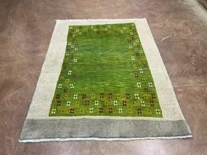 New Green Persian Gabbeh 4' X 6'