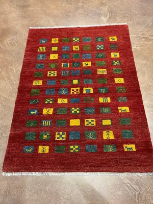 New Red Persian Gabbeh 4' X 6'