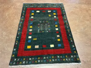 New Green Persian Gabbeh 4' X 6'