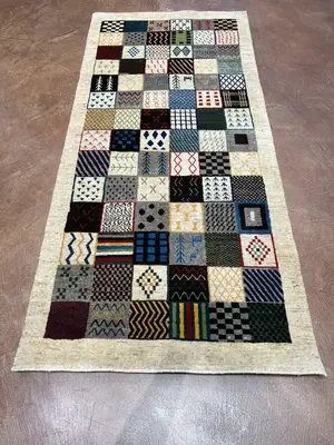 New Ivory Persian Gabbeh Runner