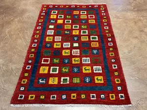 New Red Persian Gabbeh 4' X 6'