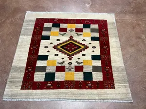 New Ivory Persian Gabbeh Square