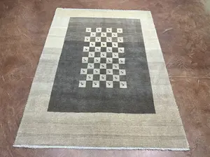 New Grey Persian Gabbeh 4' X 6'