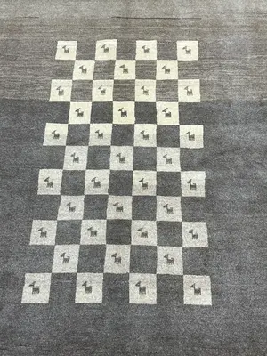 New Grey Persian Gabbeh 4' X 6'