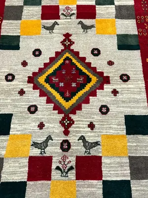 New Ivory Persian Gabbeh 4' X 6'