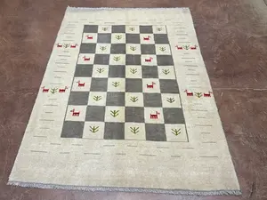 New Ivory Persian Gabbeh 4' X 6'