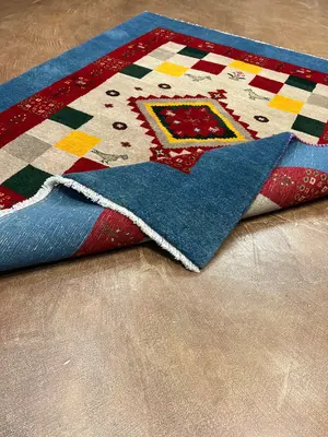New Blue Persian Gabbeh 4' X 6'