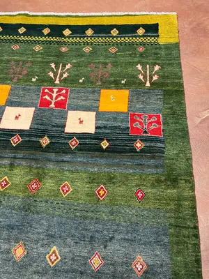 New Green Persian Gabbeh 5' X 7'